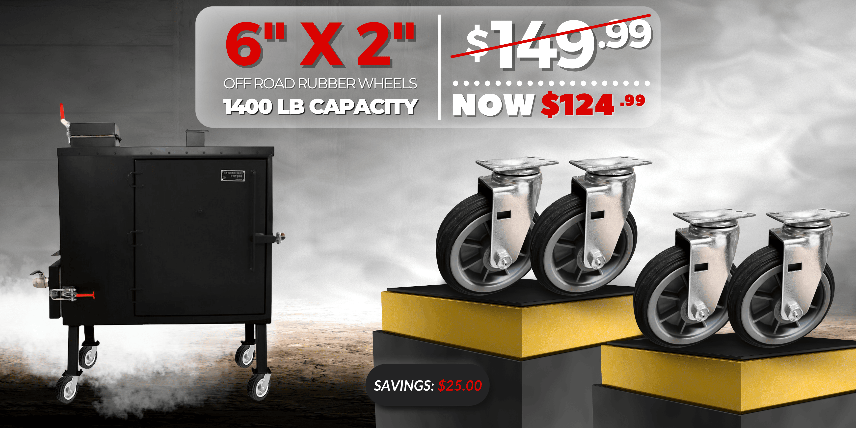 Upgrade your BBQ Shop Quality Casters Sets for Smokers & Pits Caster